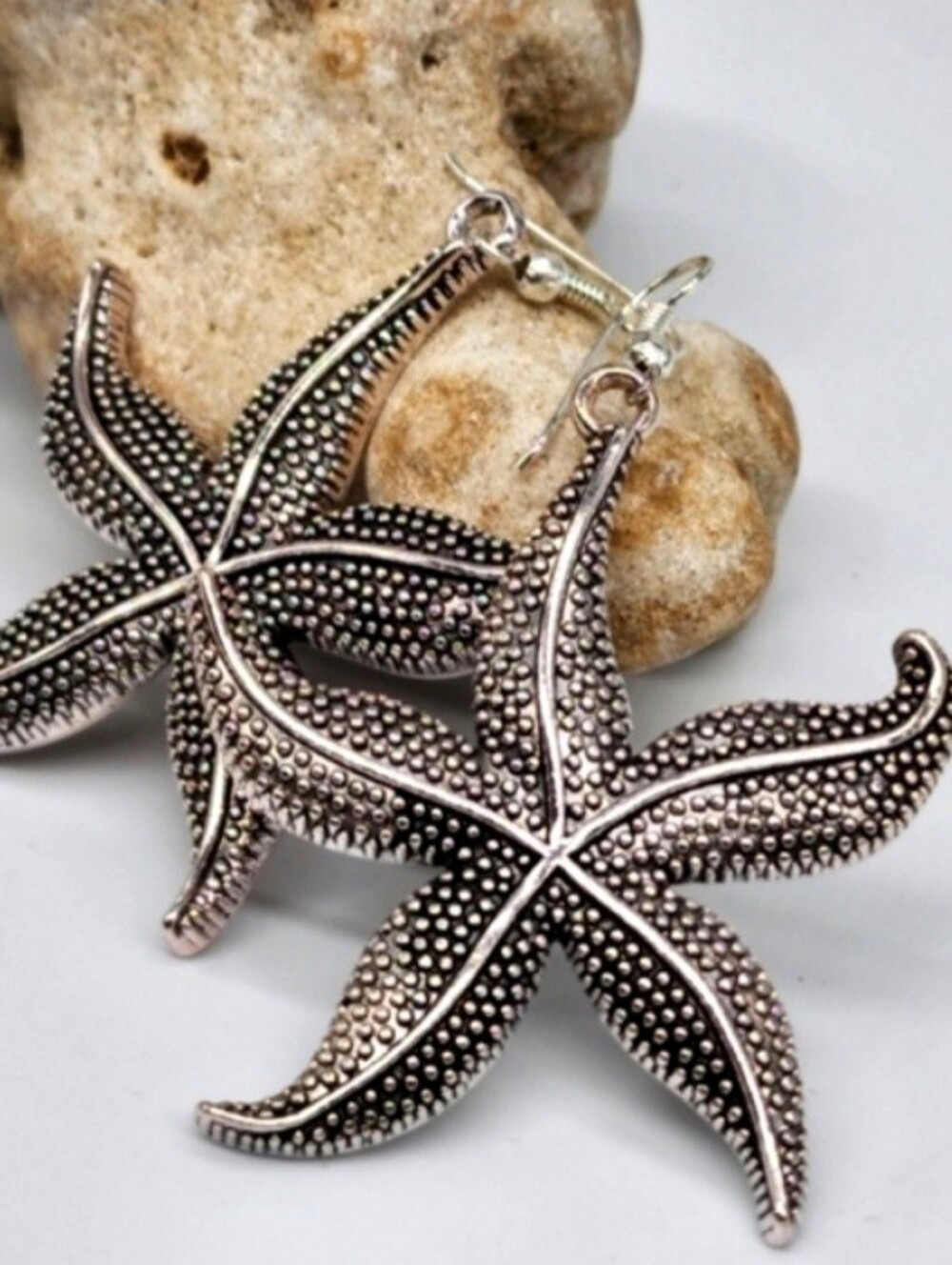 ❤️ Boho Jewelry Sea Stars Silver Earrings Lightweight Earrings Big Seastar
